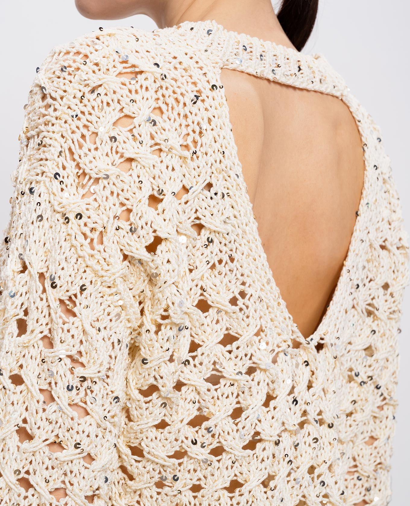 

Beige openwork pullover with sequins Peserico