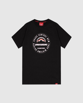 Sprayground Children's black T-shirt with logo print SPY1485BLK