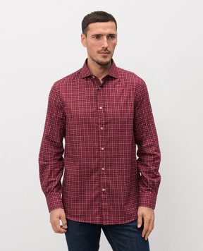 Brunello Cucinelli Burgundy patterned shirt MA6920627