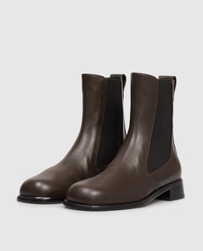 Sergio Rossi Avenue brown leather chelsea boots B10100MFL352