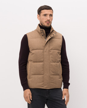 Canali Brown down vest made of wool SG03516O41123