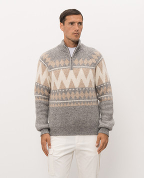 Peserico Gray alpaca wool sweater R59601F05G9249