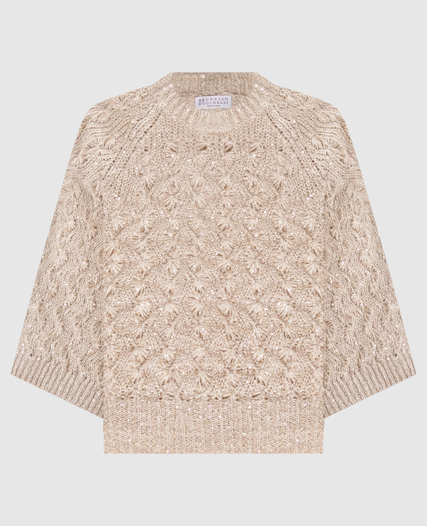 Beige sweater with silk and linen