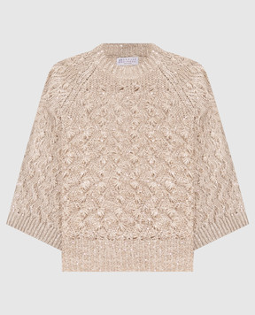Brunello Cucinelli Beige sweater with silk and linen MEA371100
