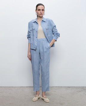 Peserico Blue linen shirt S25080D02600