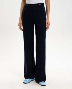 Twinset Blue flared pants with logo 261TP2144