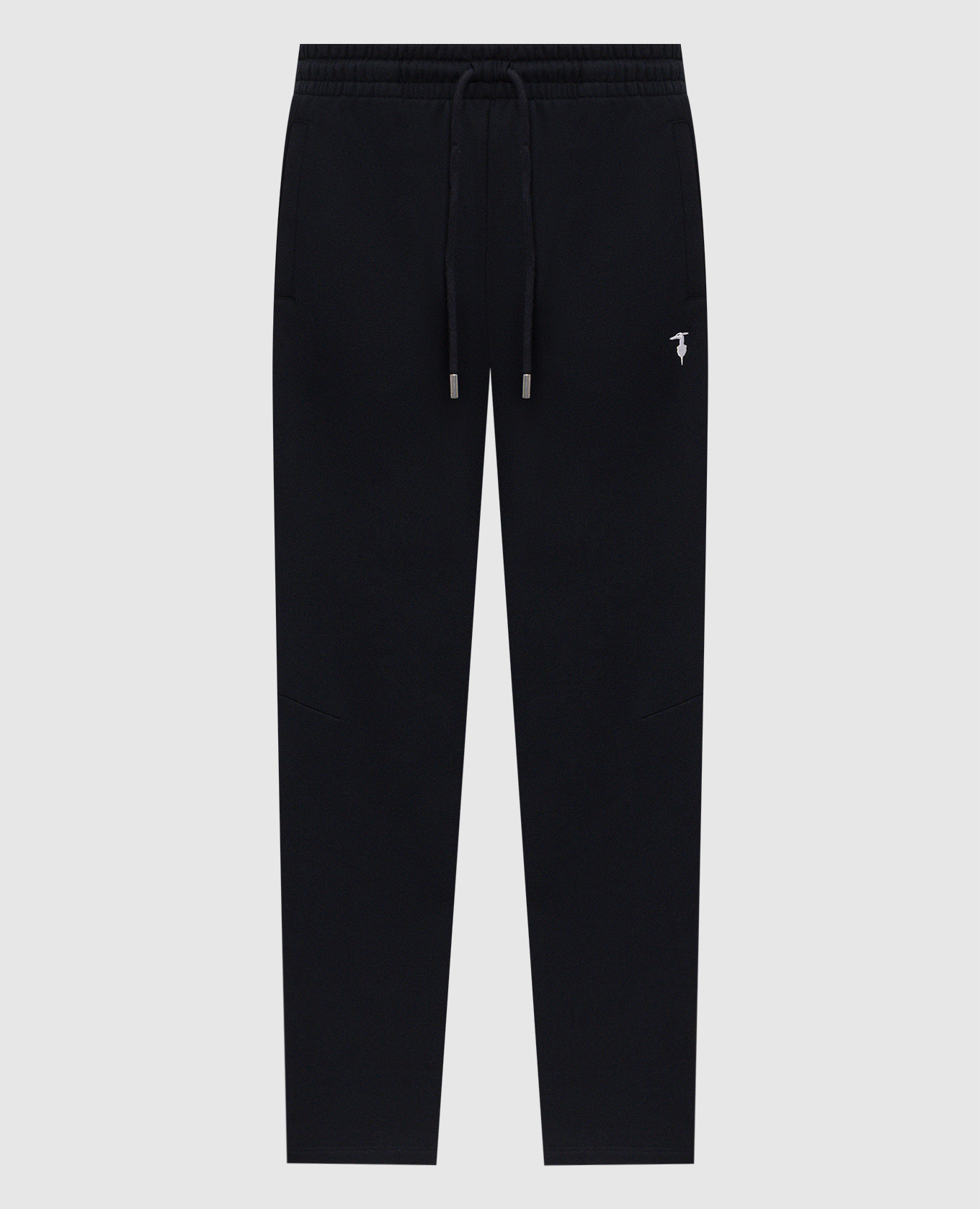 Blue insulated track pants with embroidered logo