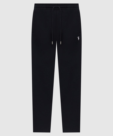 Blue insulated track pants with embroidered logo