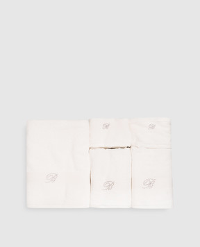 Blumarine Home Set of white terry towels Risveglio with crystals 5 pcs W0000250021