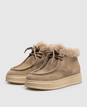 AGL Giuly beige suede deserts with fur GIULYWINTER
