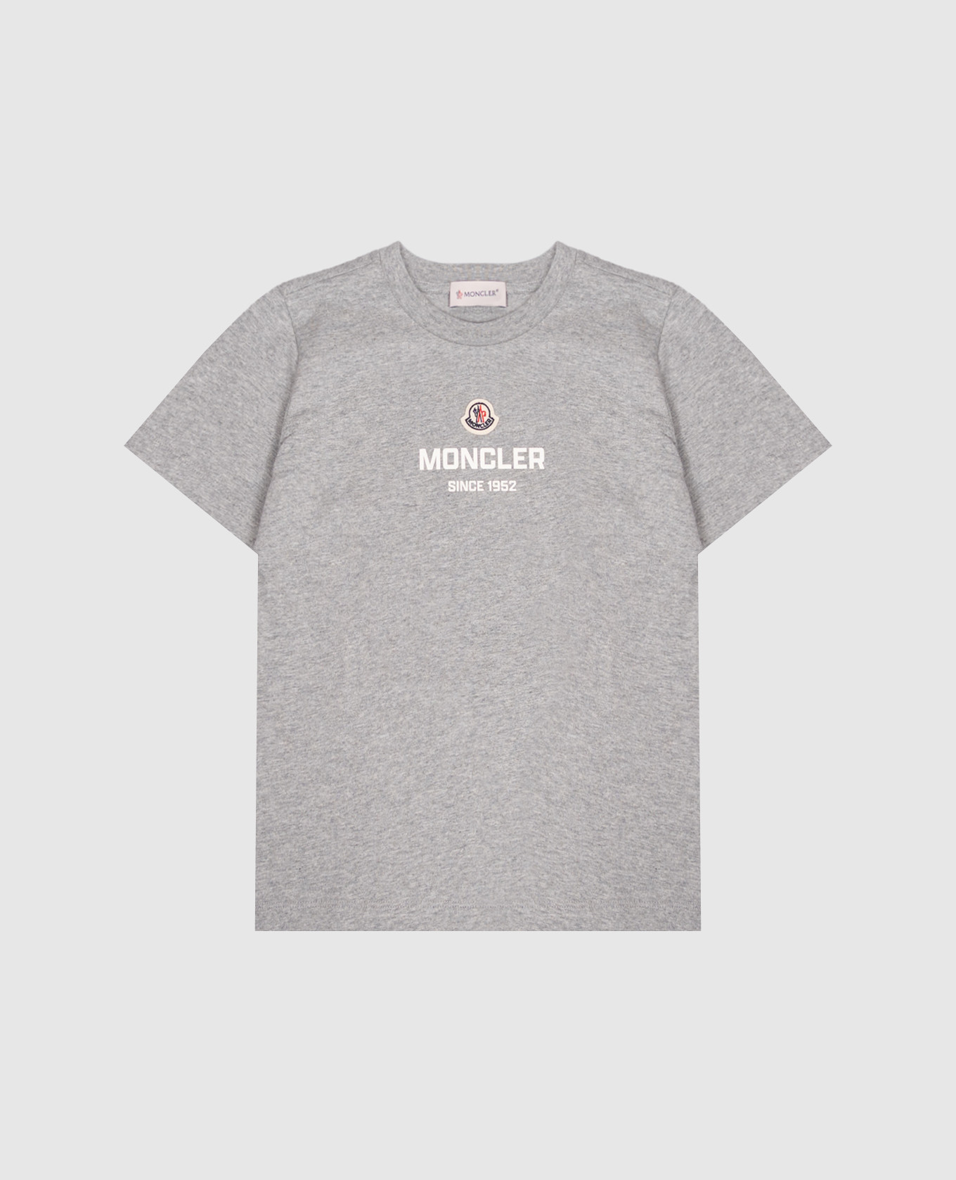 Children's gray T-shirt with contrasting logo