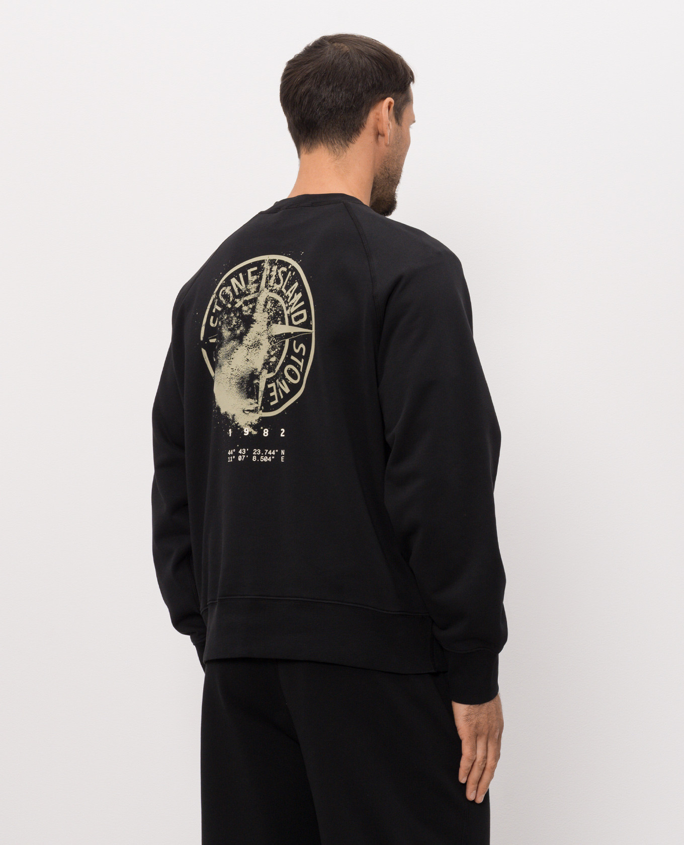 

Black sweatshirt with logo print Stone Island