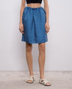 Toteme Blue striped silk skirt 261WRB0281FB0553