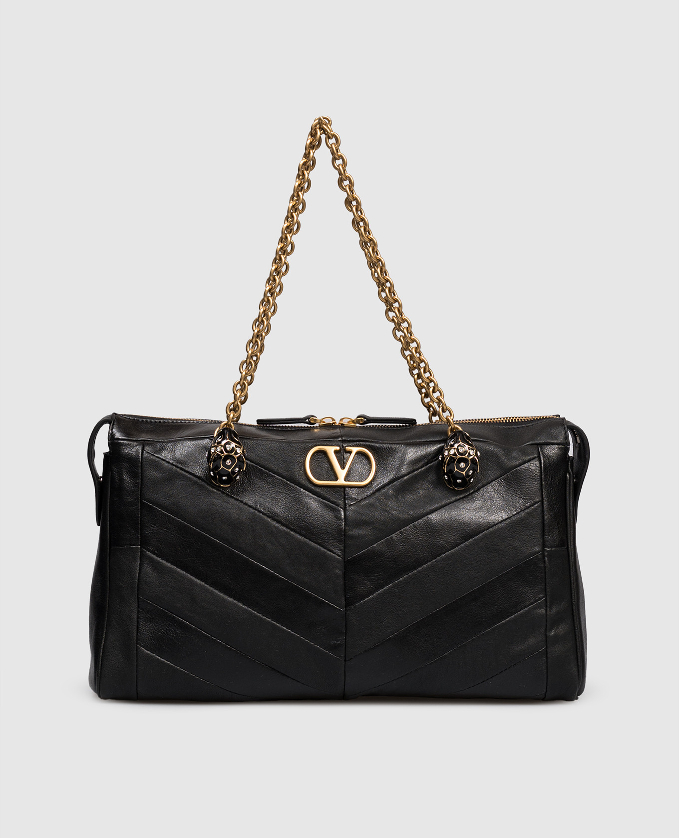

Black leather Panthea bag with Swarovski crystals Valentino