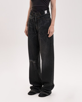 Maison Margiela MM6 Dark gray ripped jeans S52LA0271M30064