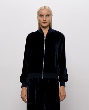 Peserico Blue velour sports jacket A21046B3951