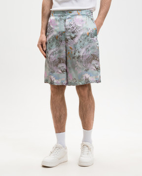Off-White Blue printed shorts 44XCB092S26F004