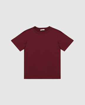 Dolce&Gabbana Children's burgundy T-shirt with logo embroidery L4JTHUG7QK126
