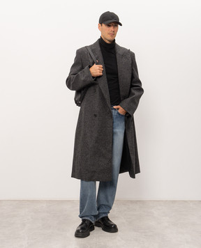 JW Anderson Grey Crombie double-breasted wool coat CO0354PG1872