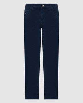 Stefano Ricci Blue jeans with logo patch MFT61B1191T61BL