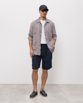 Brunello Cucinelli Blue linen shorts M243DU0020