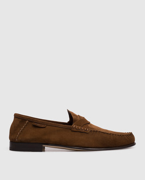 Tom Ford Brown suede loafers with logo J1528LCL534N