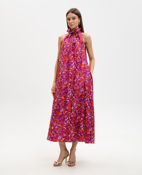 Max Mara Purple printed silk dress MXMCARTONE