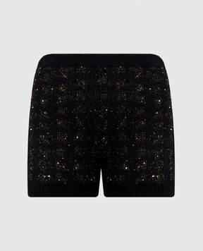 Twinset Black alpaca wool shorts 262TP3362
