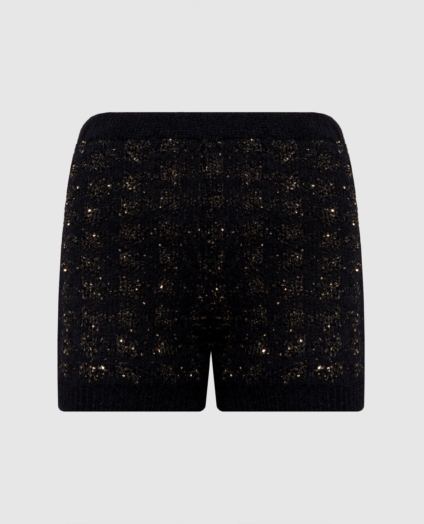 Black alpaca wool shorts