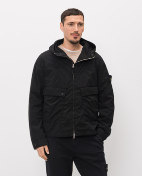Stone Island Black jacket with logo patch L1S154100052S0042