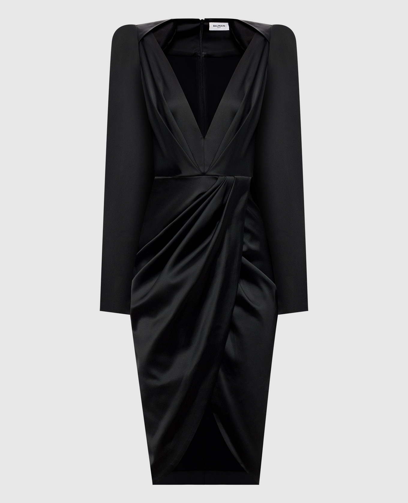 Black dress with accent shoulders Balmain