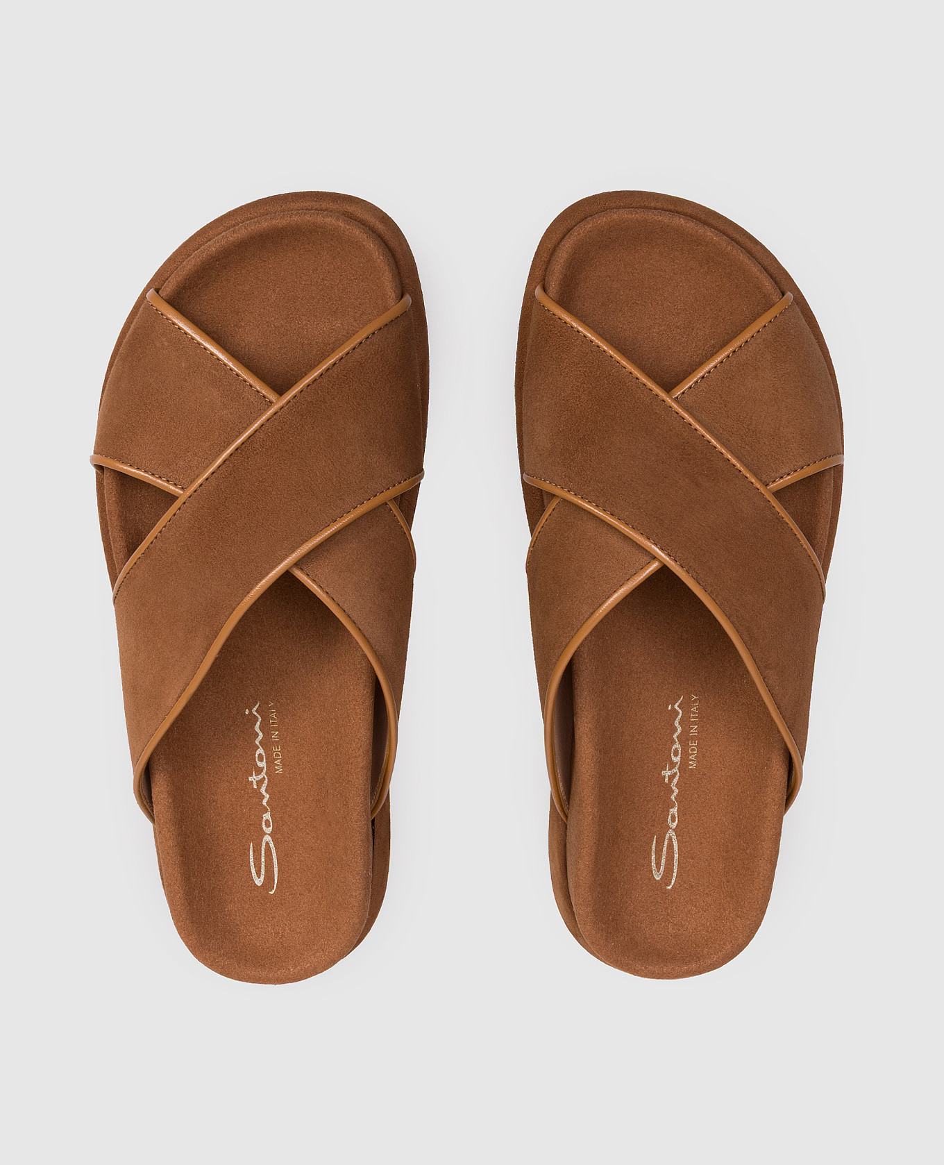 

Brown suede flip-flops Santoni