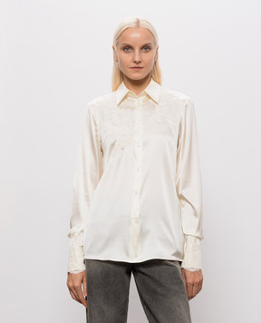 Ermanno Scervino Life Ivory silk blouse with lace D494K606TBW