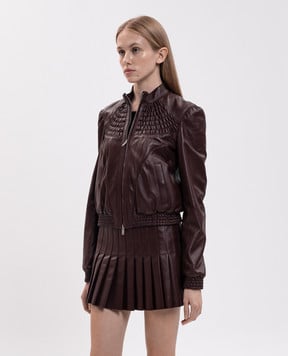 Alexander McQueen Burgundy leather jacket 876455Q5ARX