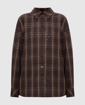 Twinset Brown checkered shirt 262AQ2050