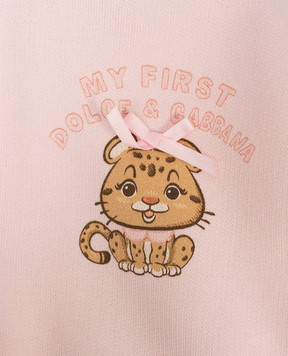 Dolce&Gabbana Children's pink sports jacket with logo print L2JWCKG7PNM
