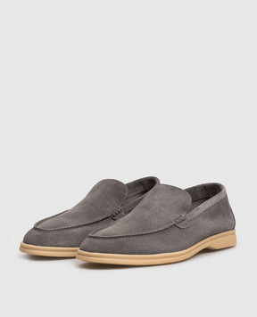 Lanciotti De Verzi FELIX gray suede loafers FELIXLIGHTCACHEMIRE