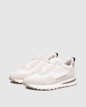 Pini Parma White leather sneakers with embossed logo RUNNERSTONE