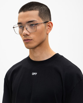 Off-White Silver glasses with textured Arrow emblem OW6018770059
