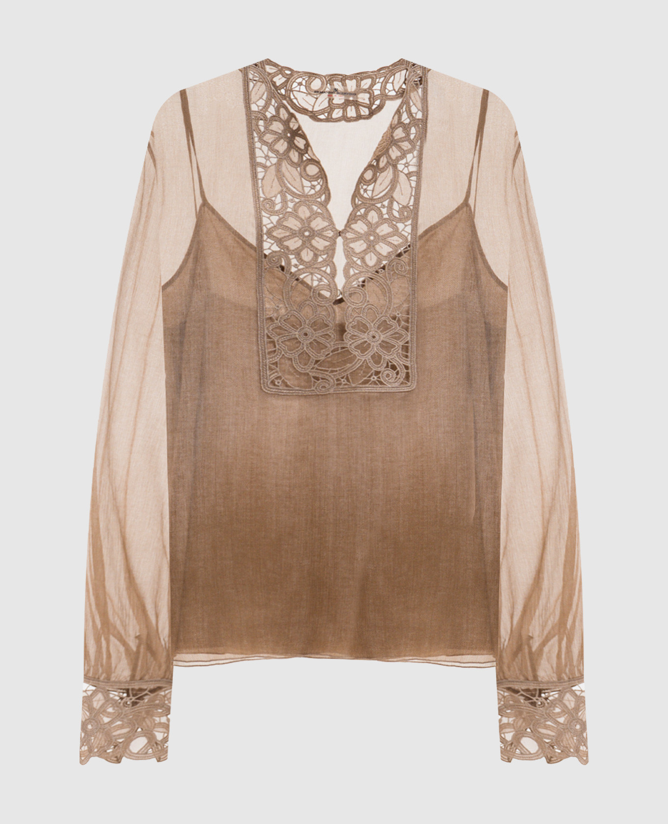Braune Seidenbluse