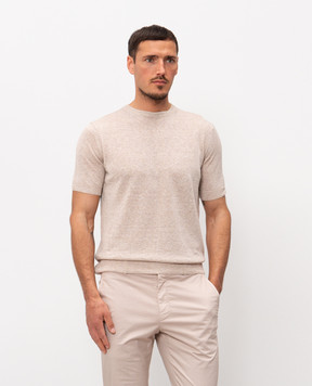 Cashmere&Whiskey Beige linen t-shirt MS003