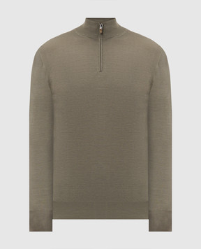 Canali Khaki wool jumper MK01149C0015