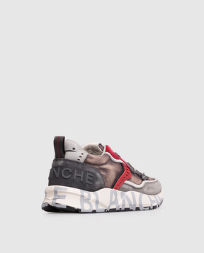 Voile Blanche CLUB01 vintage-effect combination sneakers 2017465130B01