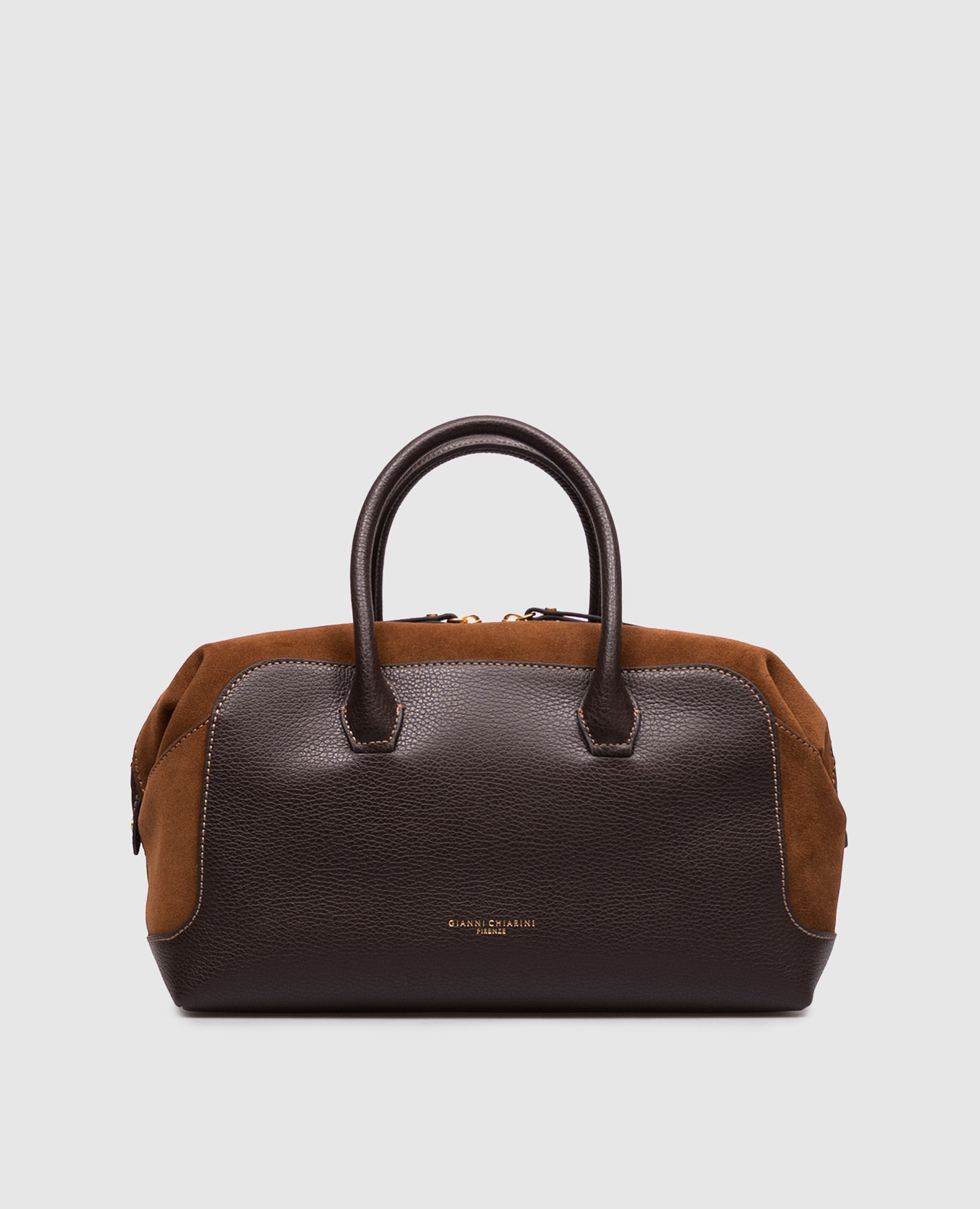 Gemma brown leather bowler bag