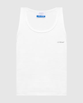 Off-White White ribbed T-shirt with logo OMUY006C99JER002