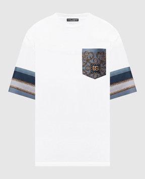 Dolce&Gabbana White silk printed T-shirt G8SB2TG7PZK