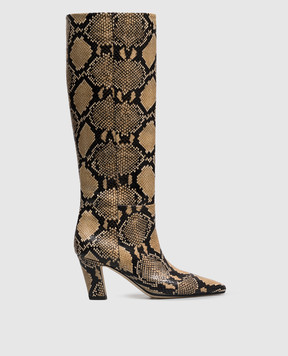 Aeyde Silva python-print leather boots KB0745006006226