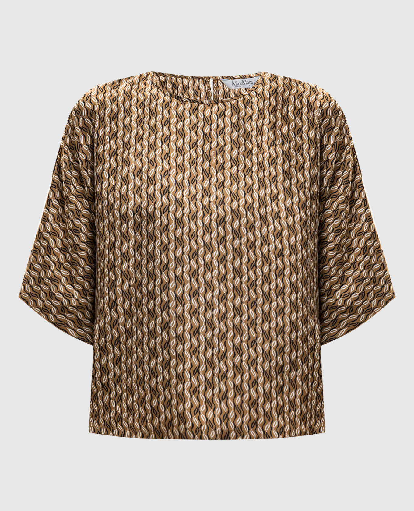 Brown NORDICA printed silk blouse