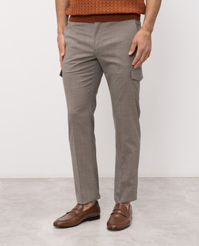 Stefano Ricci Beige wool cargo pants M1T6100580W501