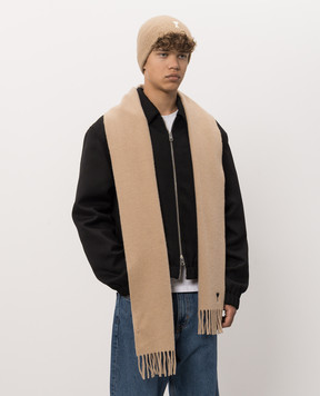 Ami Paris Beige wool scarf USF677AW0047m
